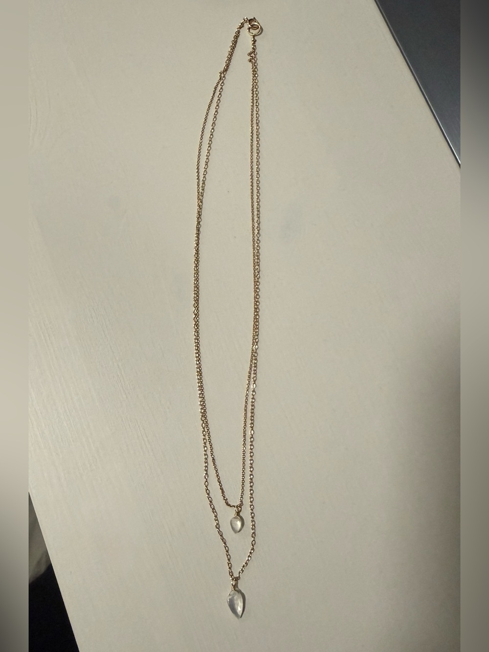 Leah Alexandra - Double Chain 14K Gold Fill Necklace with Gemstone Pendants